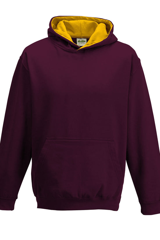 AWDis Just Hoods Kids Varsity Hoodie Soft Cotton Faced Fabric