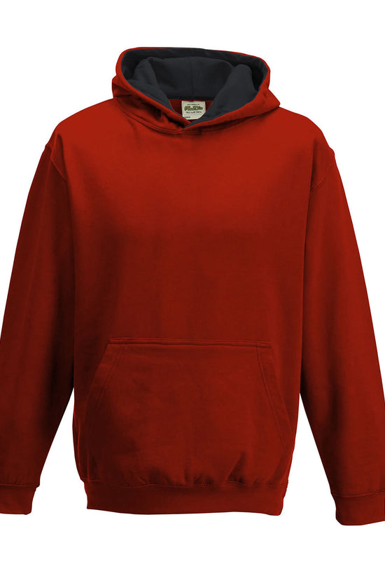 AWDis Just Hoods Kids Varsity Hoodie Soft Cotton Faced Fabric