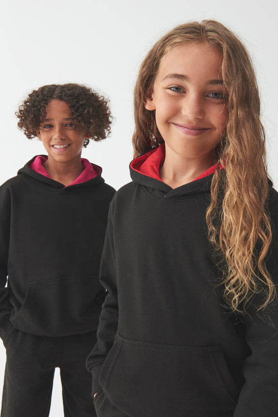 AWDis Just Hoods Kids Varsity Hoodie Soft Cotton Faced Fabric