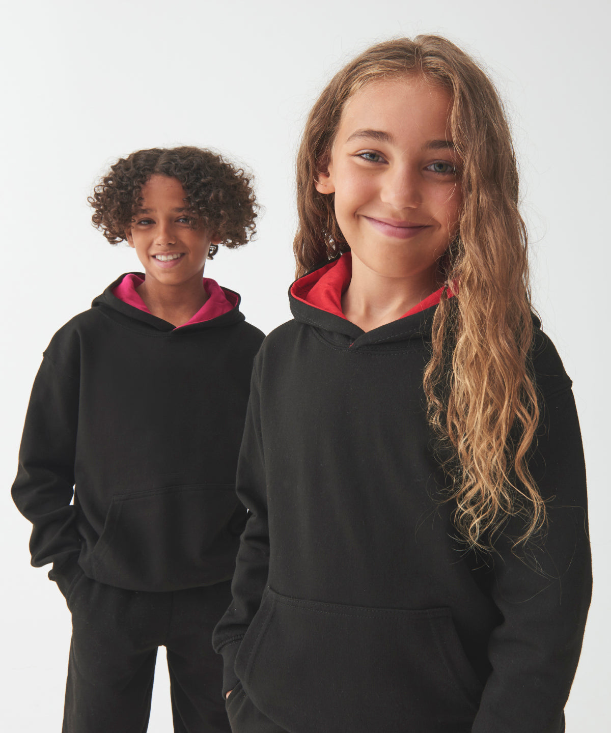 AWDis Just Hoods Kids Varsity Hoodie Soft Cotton Faced Fabric