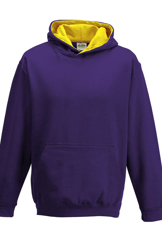 AWDis Just Hoods Kids Varsity Hoodie Soft Cotton Faced Fabric