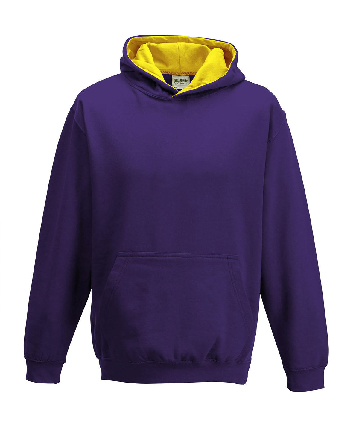 AWDis Just Hoods Kids Varsity Hoodie Soft Cotton Faced Fabric