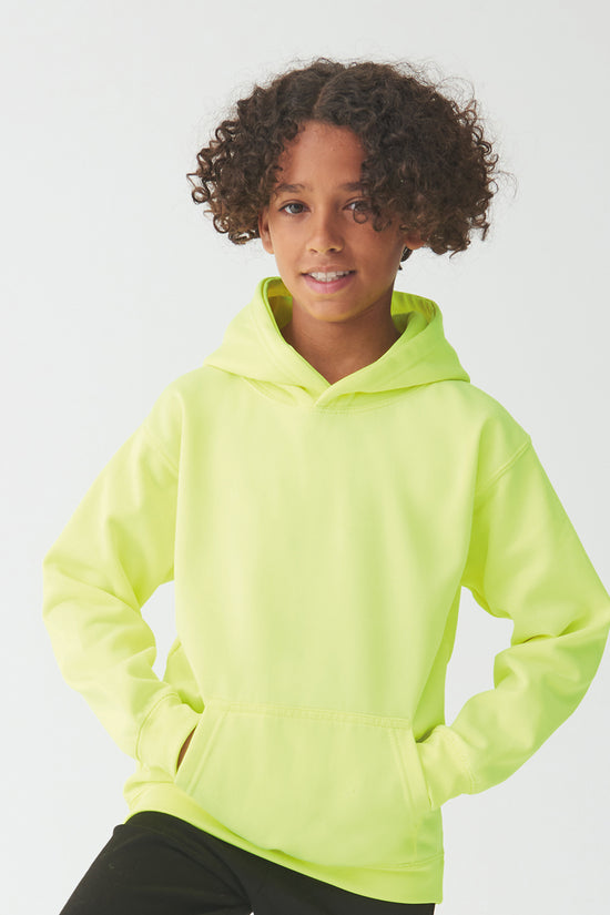 Kids Electric Hoodie Vibrant Colors Ribbed Cuffs Hem