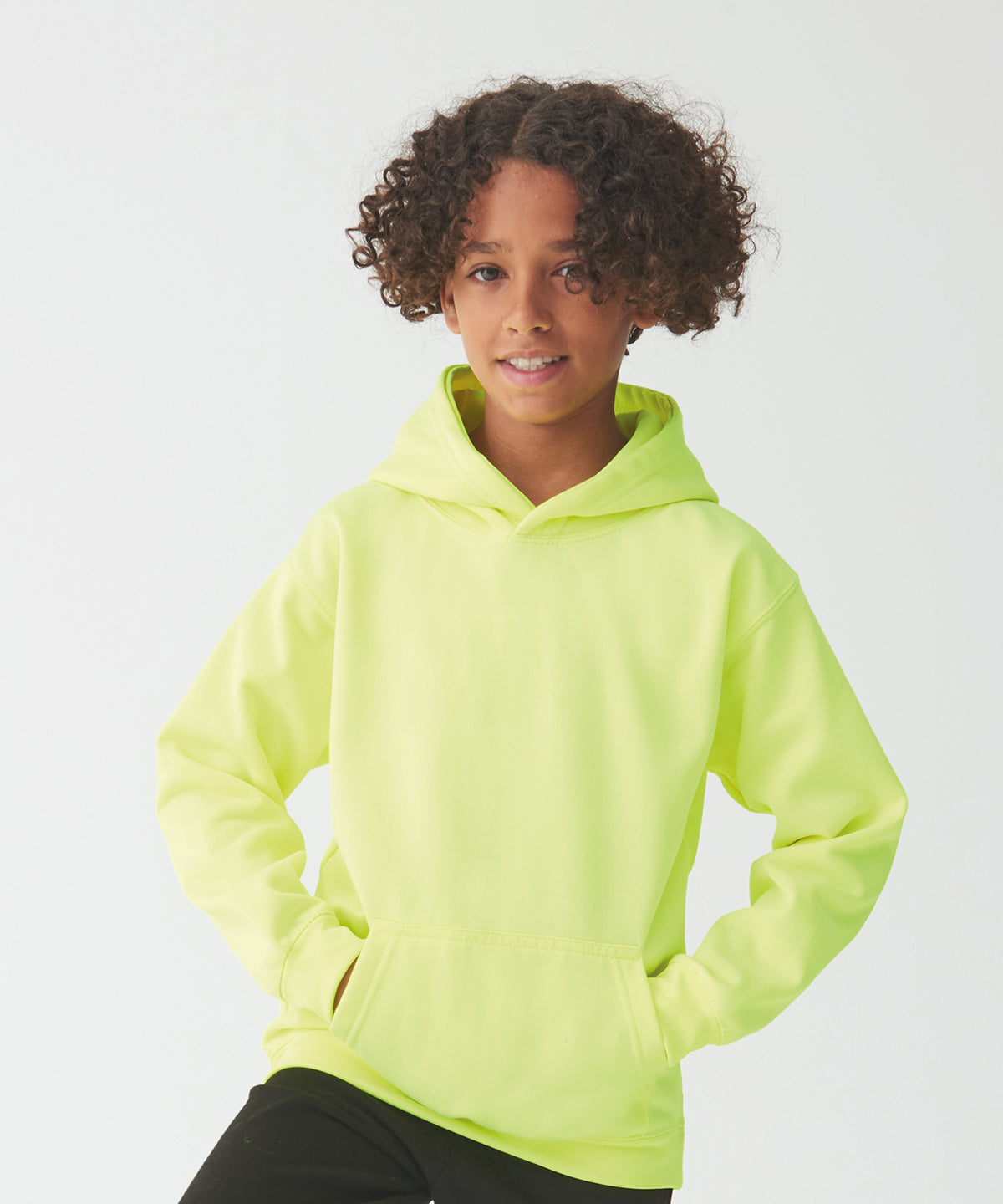 Kids Electric Hoodie Vibrant Colors Ribbed Cuffs Hem