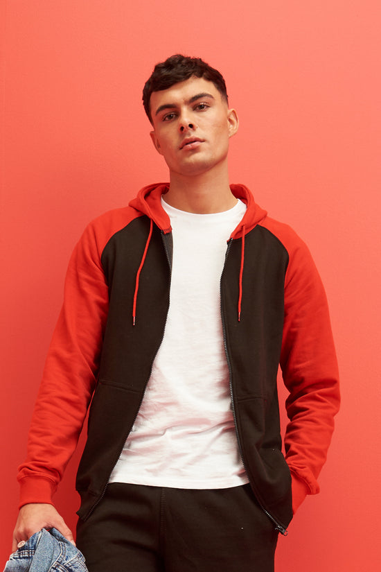AWDis Baseball Zoodie Hoodie Mens Streetwear