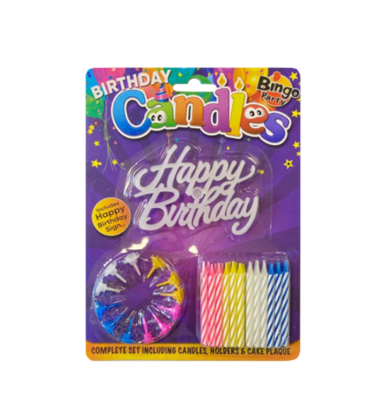 Happy Birthday Party Cake Candle Set 37 Assorted Colors