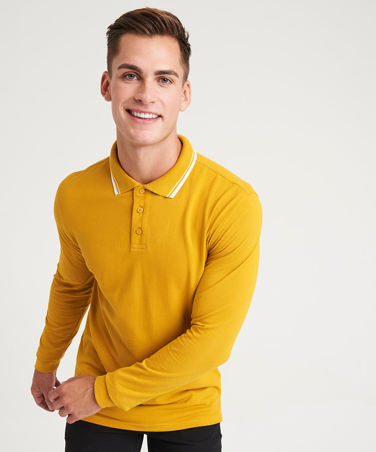 AWDis Just Polos Long Sleeve Tipped Polo Unisex Adult