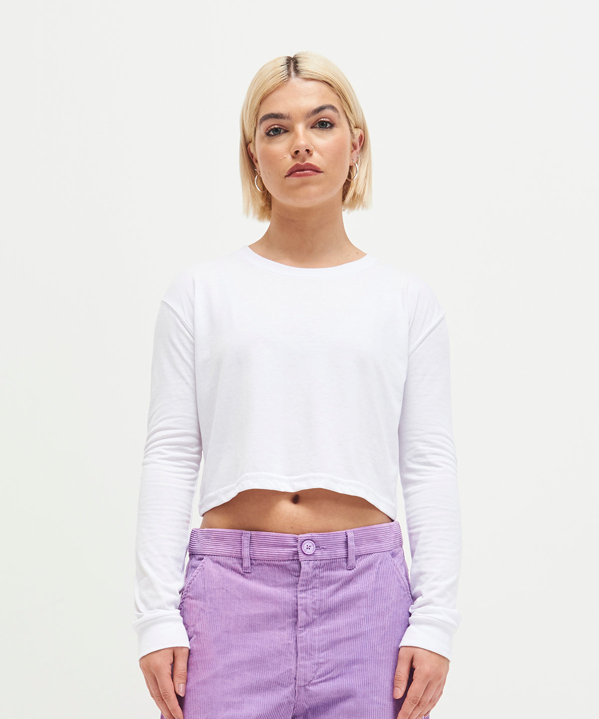 AWDis Just Ts Womens Long Sleeve Cropped TShirt