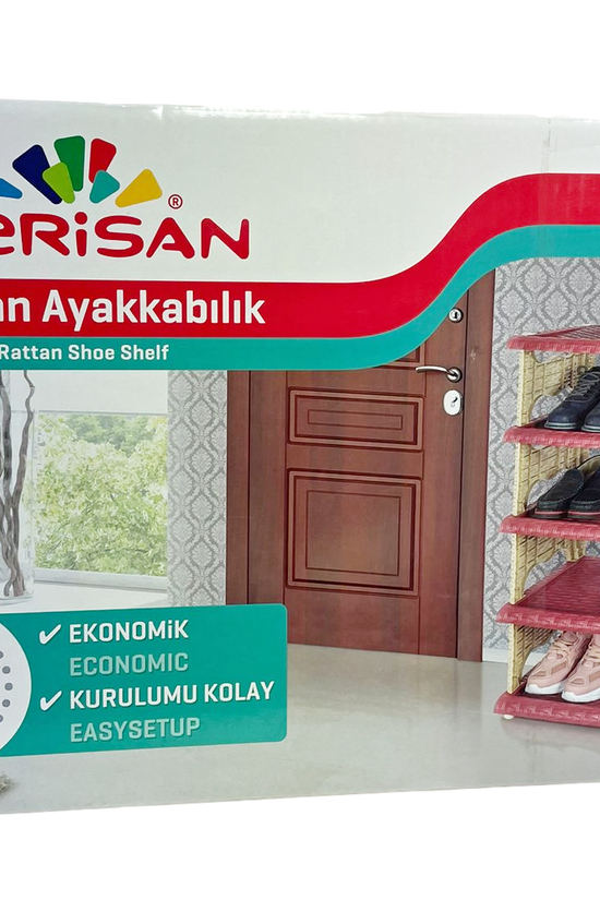 5Tier Rattan Eco Plastic Shoe Storage Rack Organize Your Footwear Efficiently