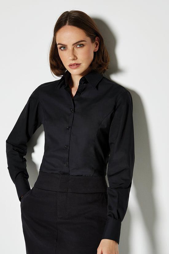 Womens Business Blouse Long Sleeve Tailored Fit Shirt
