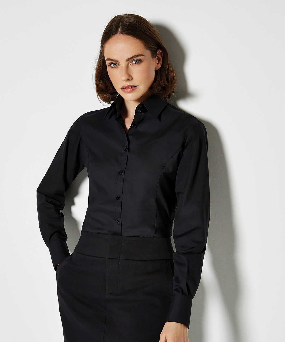 Womens Business Blouse Long Sleeve Tailored Fit Shirt