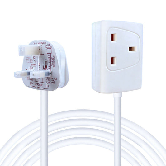ExtraStar 1 Way Gang Extension Lead with 3m Cable White