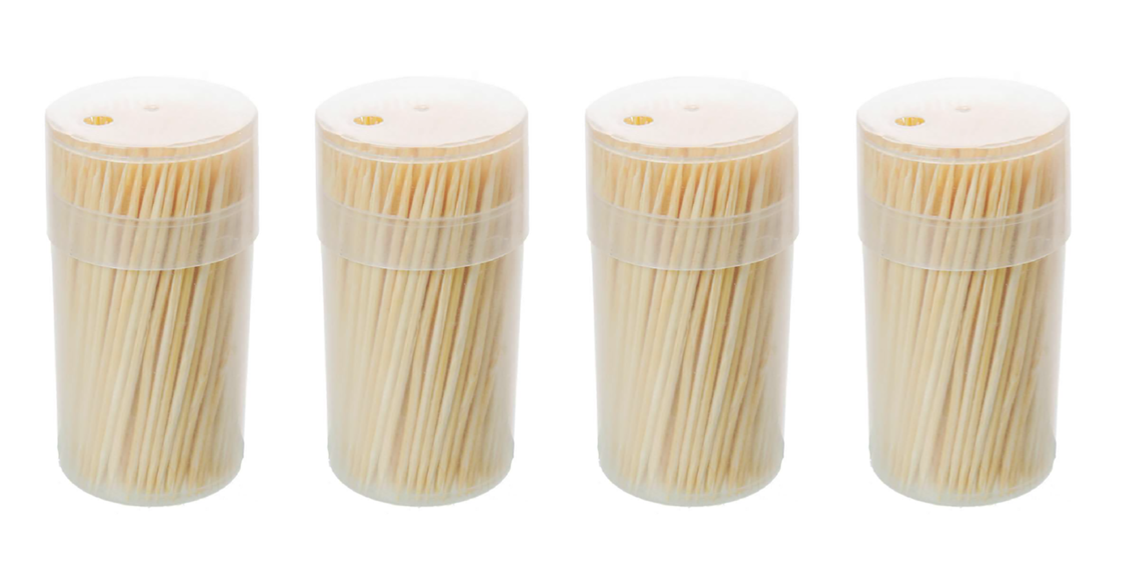 IIGEurope Pack of 4 KG1 Bamboo Cocktail Toothpicks