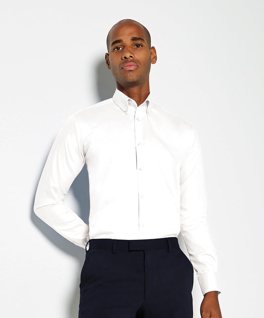 White Slim Fit NonIron Oxford Twill Shirt Professional Style