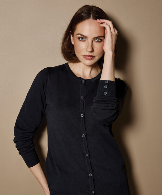 Womens Classic Fit Crew Neck Cardigan Timeless Elegance