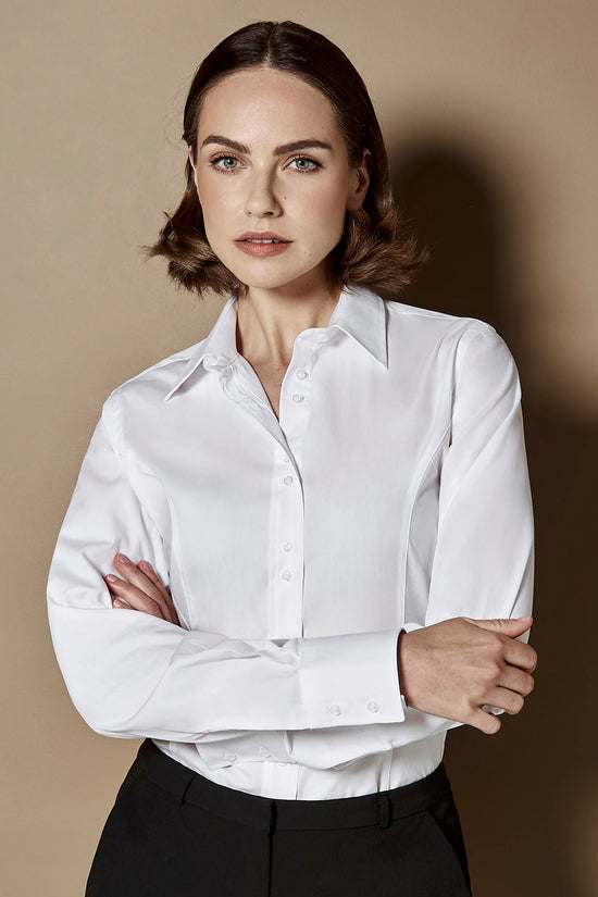 Womens Long Sleeve City Business Blouse Office Elegance