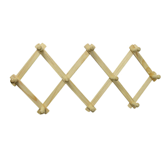 Wooden Diamond Style Wall Hook with 10 Studs Home Decor