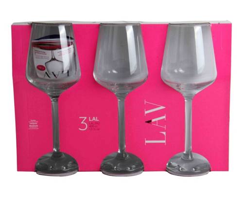 Elegant 400cc Wine Glasses Set of 3 Premium Quality Glassware