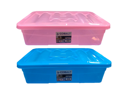 Premium Plastic Cobalt Underbed Storage Box 30 Litre Capacity