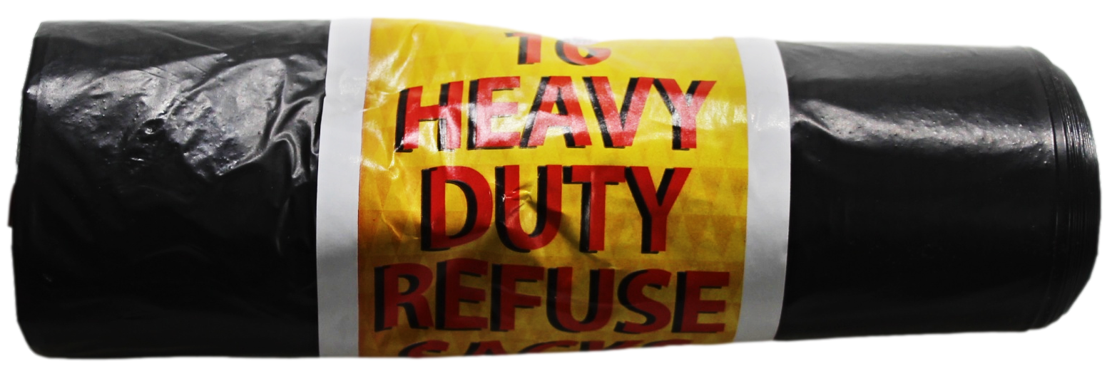 Black Heavy Duty Refuse Sacks Bin Bags Pack of 10