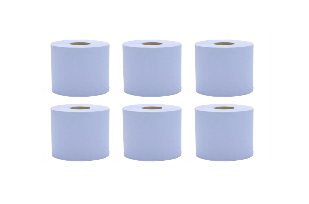 Abzorbex Blue Centrefeed Paper Roll Pack of 6 Quick Absorption Efficient Cleaning