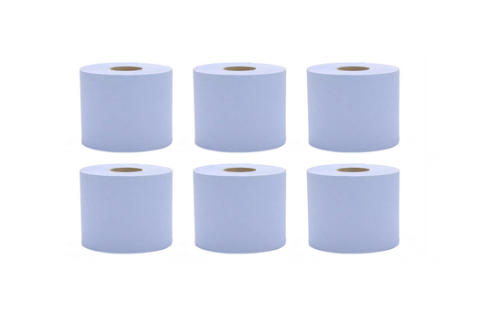 Abzorbex Blue Centrefeed Paper Roll Pack of 6 Quick Absorption Efficient Cleaning