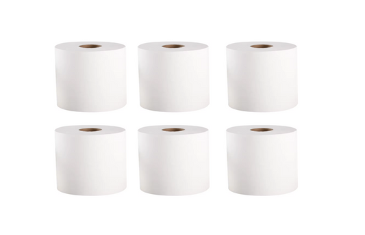 Abzorbex White Cleaning Centrefeed Paper Roll Pack of 6 Rolls