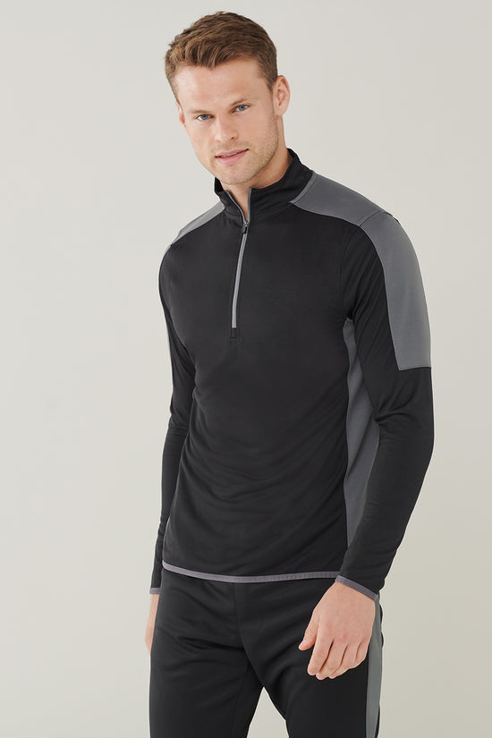 Finden Hales Zip Midlayer with Contrast Panelling Mens Sports Overtop