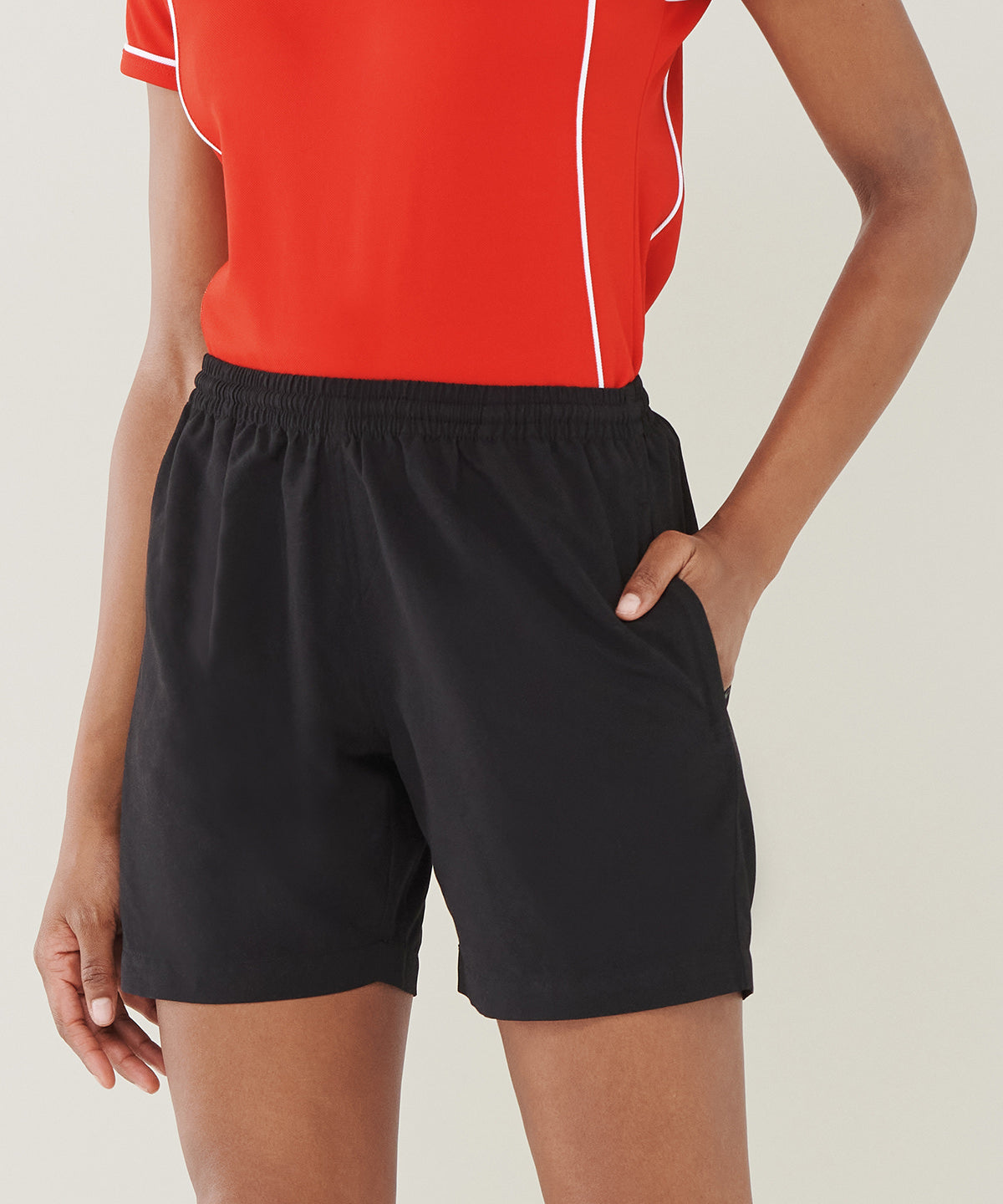 Womens Microfibre Sports Leisure Shorts with Drawcord Waist