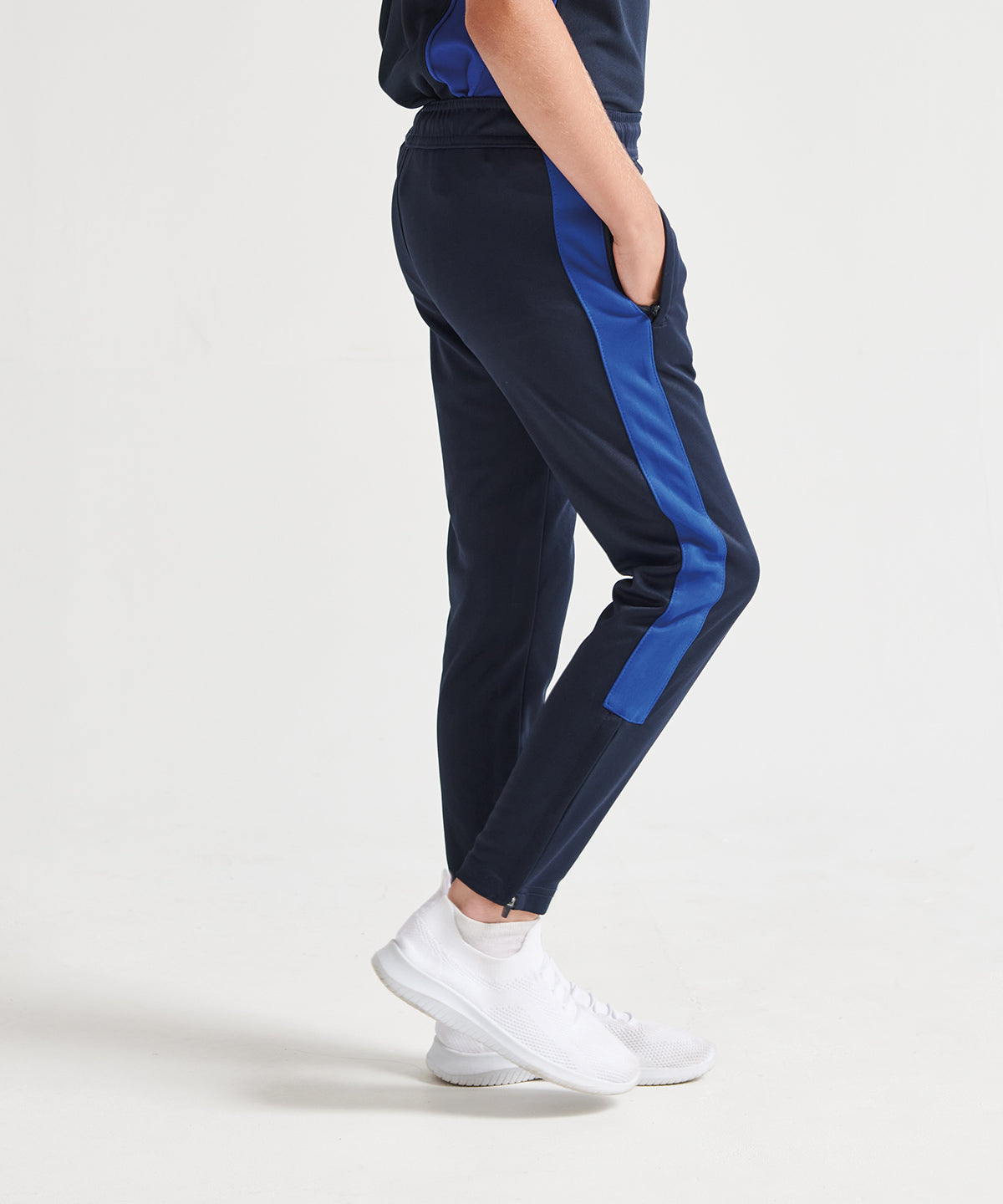 Boys Slim Fit Knitted Tracksuit Pants with Side Panels