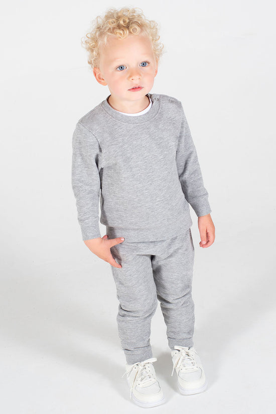 Larkwood Infant Crew Neck Sweatshirt with Shoulder Poppers
