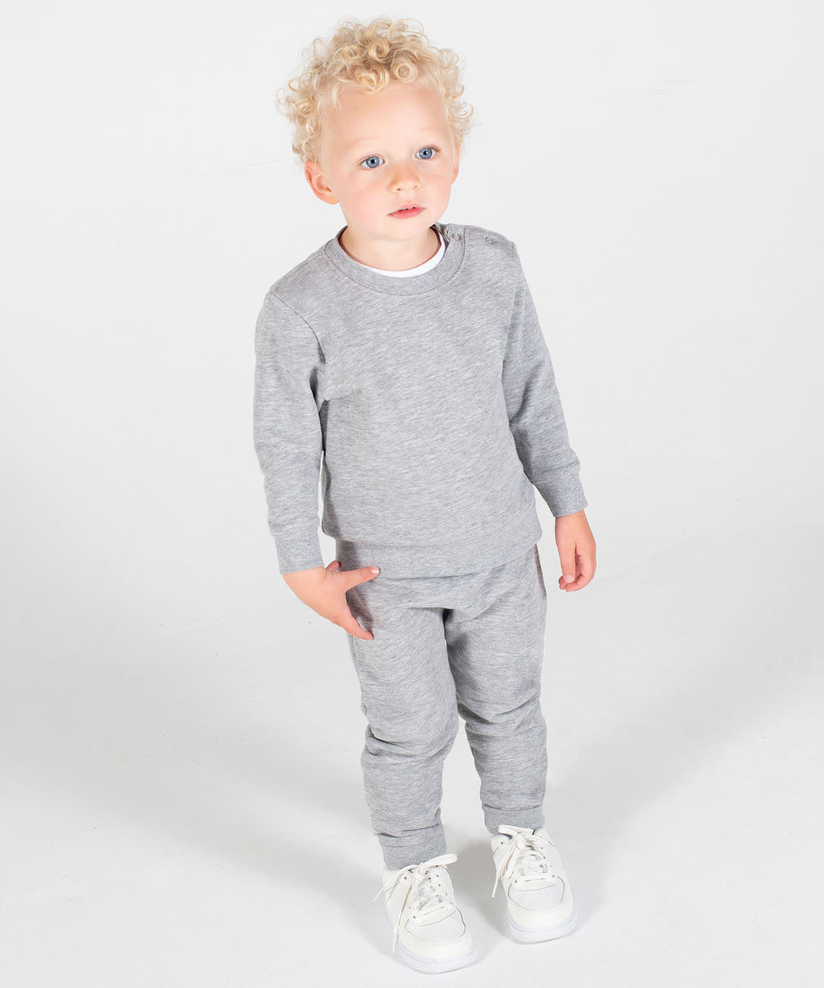 Larkwood Infant Crew Neck Sweatshirt with Shoulder Poppers