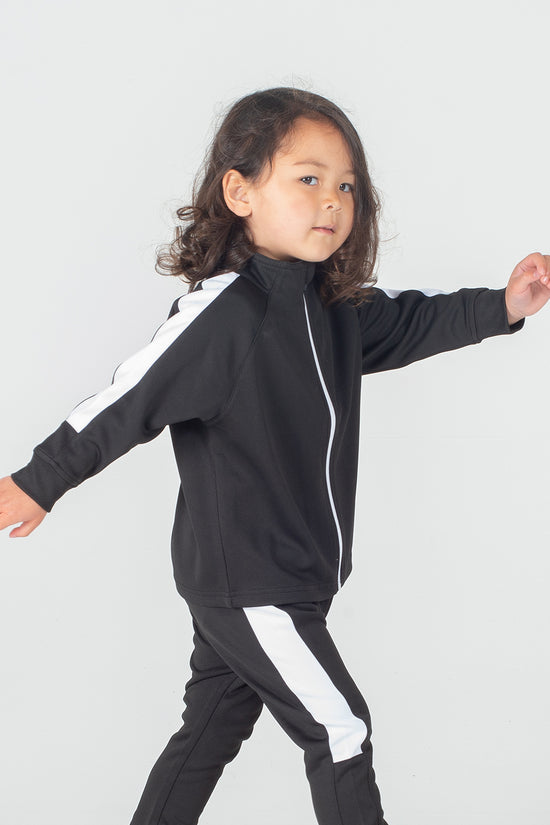 Larkwood InfantKids Track Top Tracksuit Contrast Panels Ribbed Cuffs