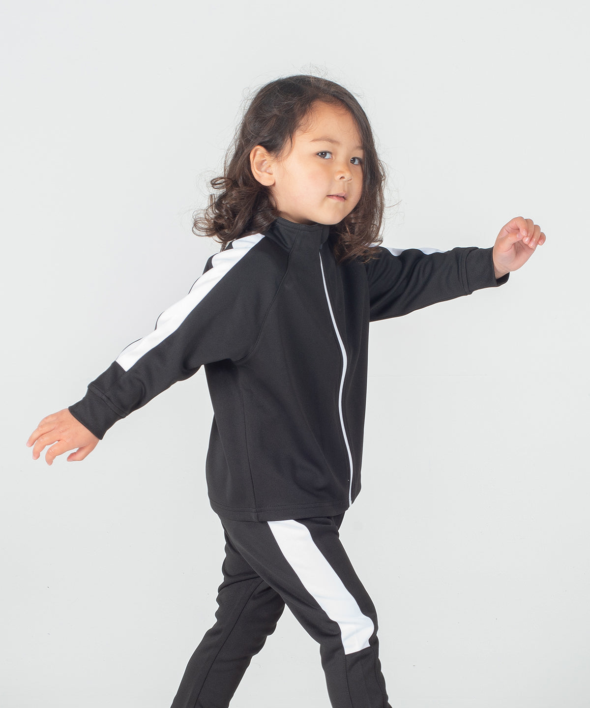 Larkwood InfantKids Track Top Tracksuit Contrast Panels Ribbed Cuffs