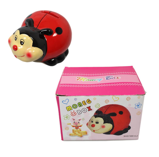 Childrens LadyBird Piggy Bank for Kids Ceramic Money Saving Bank