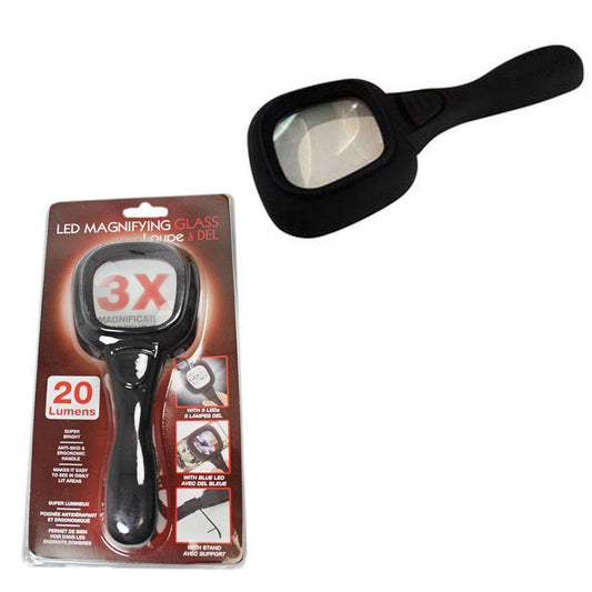 LED Magnifying Glass 20 Lumens 3X Magnification for Clear Viewing