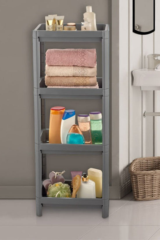 4Tier Plastic Bathroom Storage Shelves 22x35x100cm
