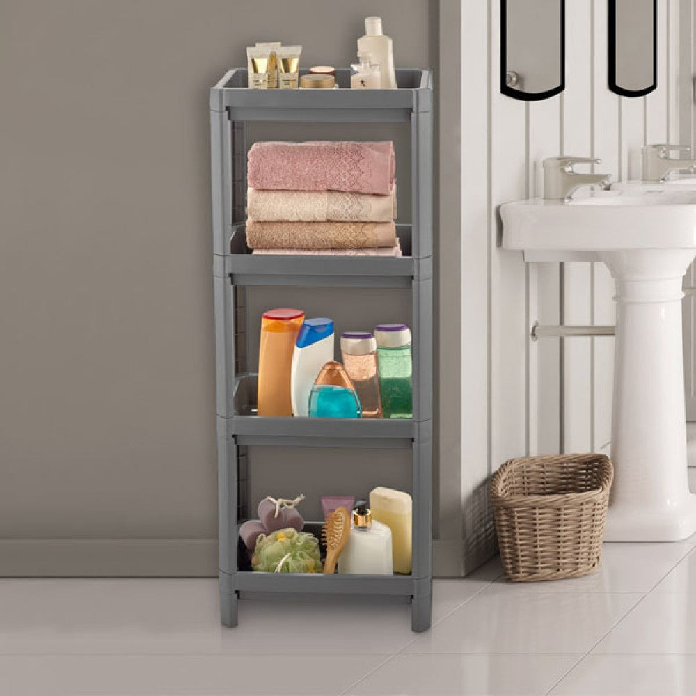 4Tier Plastic Bathroom Storage Shelves 22x35x100cm