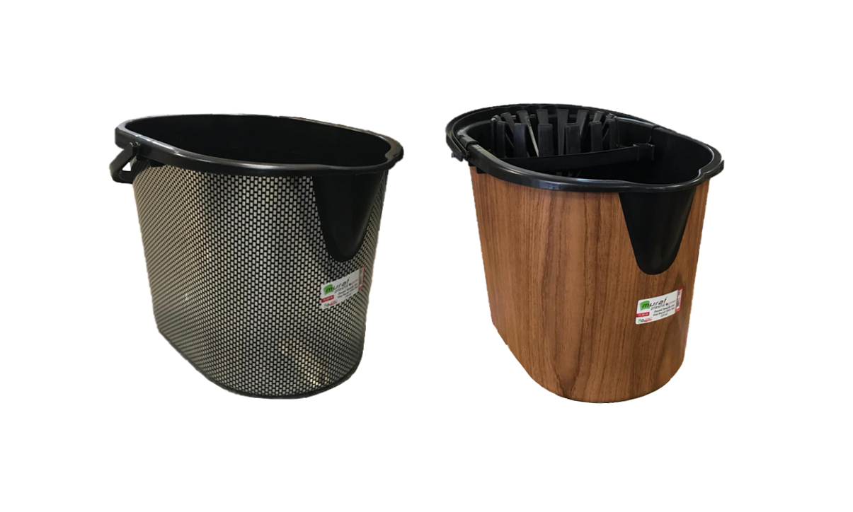 Durable 15L Plastic Mop Bucket with Assorted Printed Designs
