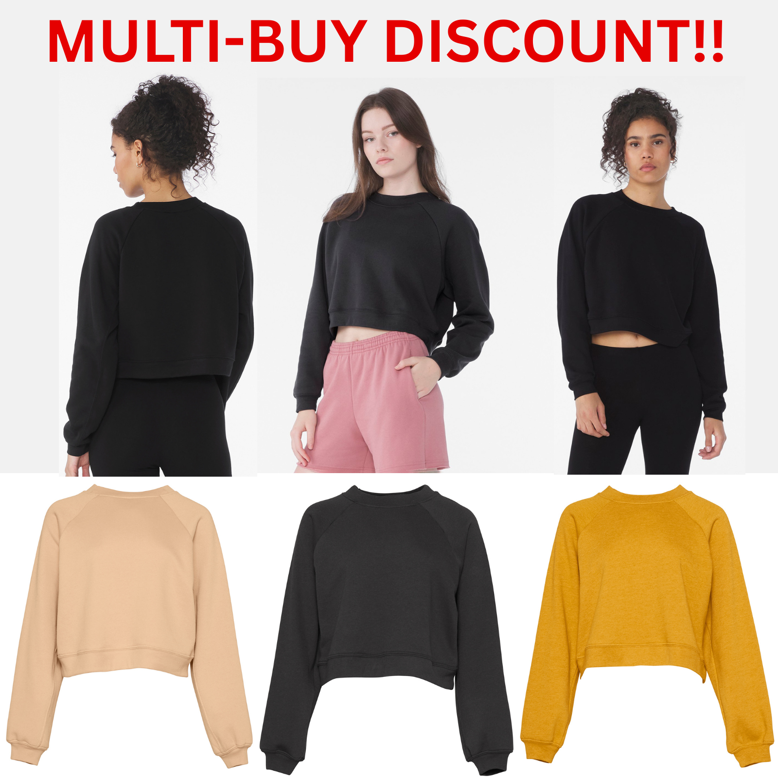 Bella Canvas Womens Raglan Pullover Fleece Sweatshirt Soft Stylish