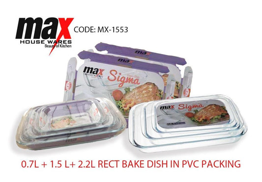 Versatile Set of 3 Rectangular Ceramic Bake Dishes with Dotted Handles