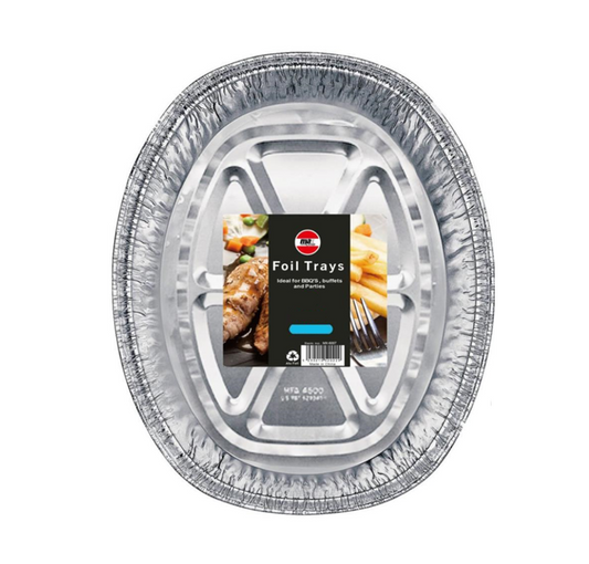 Disposable Deep Oval Aluminium Foil Roasting Tray 45x35x9cm