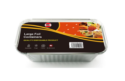 6Pack Large Aluminium Foil Food Containers with Lids