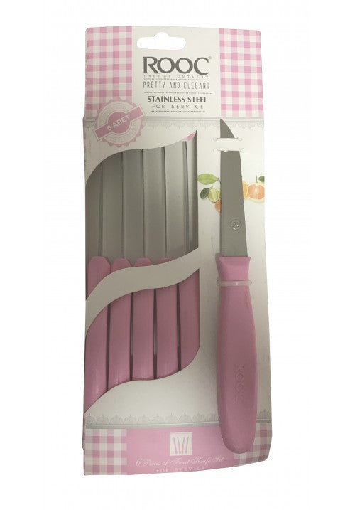ROOC Stainless Steel Multipurpose Fruit Knife Set 6 Pieces