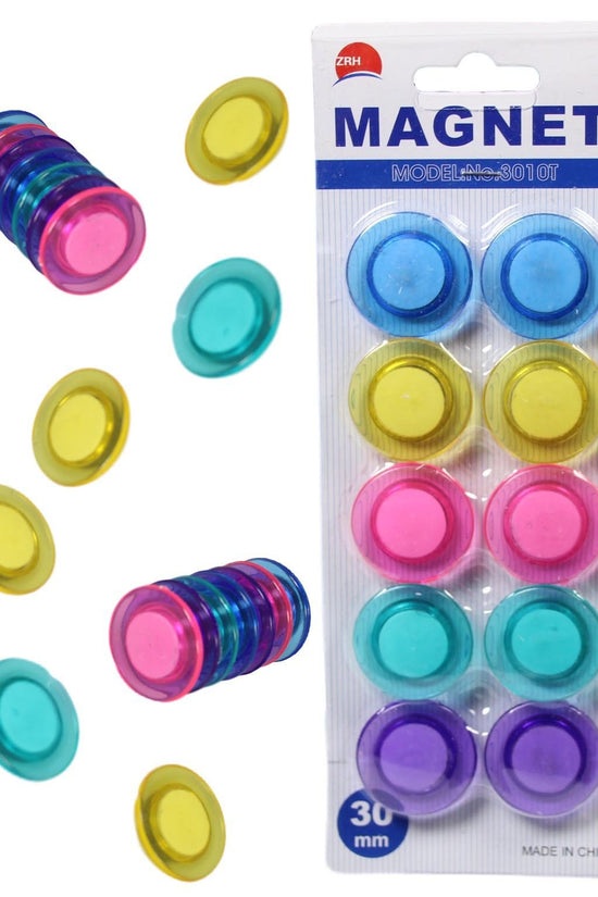 Colorful Round Fridge Magnets Set Pack of 10 3 cm