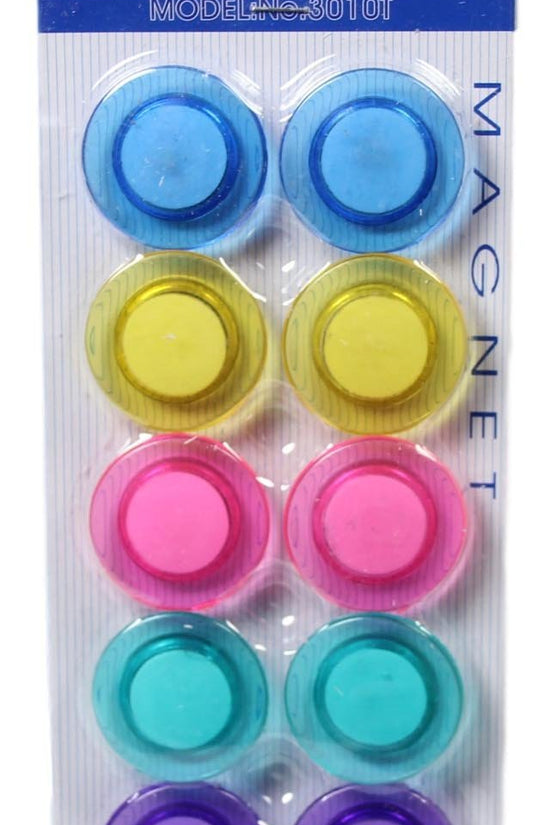 Colorful Round Fridge Magnets Set Pack of 10 3 cm