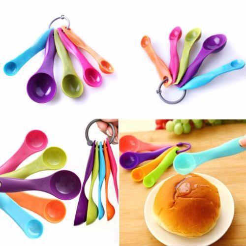 Vibrant 5Piece Plastic Measuring Spoons Set for Precision Cooking
