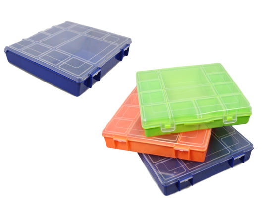 Premium Medicine Storage Container Box with Assorted Slot Sizes in 3 Colors