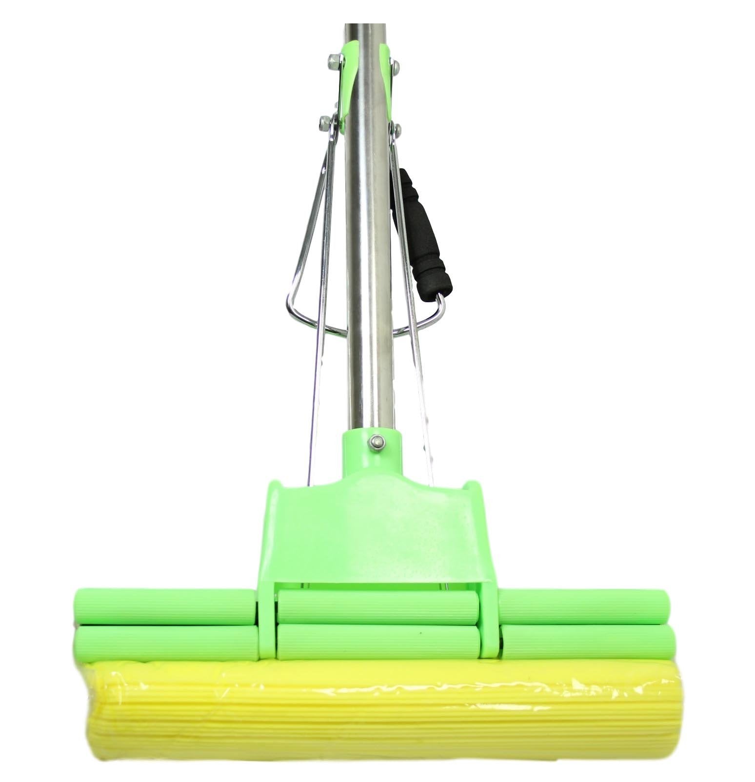 Expandable Squeeze Yellow Cleaning Sponge Mop Adjustable Handle Assorted Colors