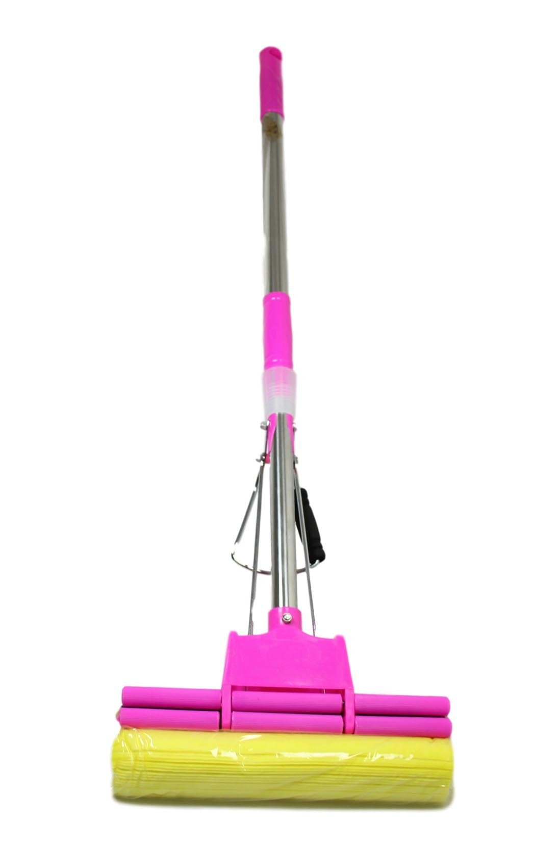 Expandable Squeeze Yellow Cleaning Sponge Mop Adjustable Handle Assorted Colors